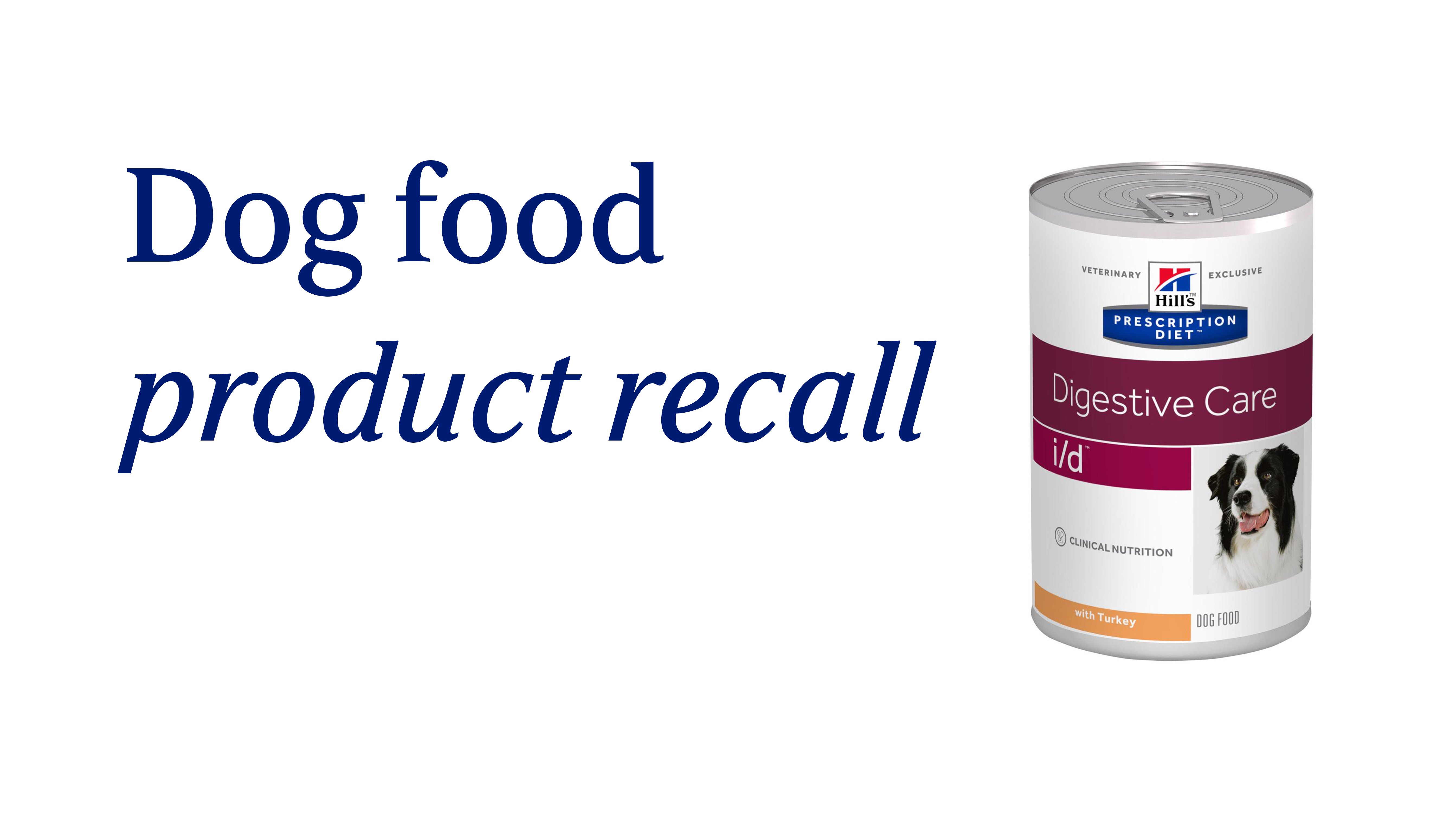 Prescription id hotsell dog food recall